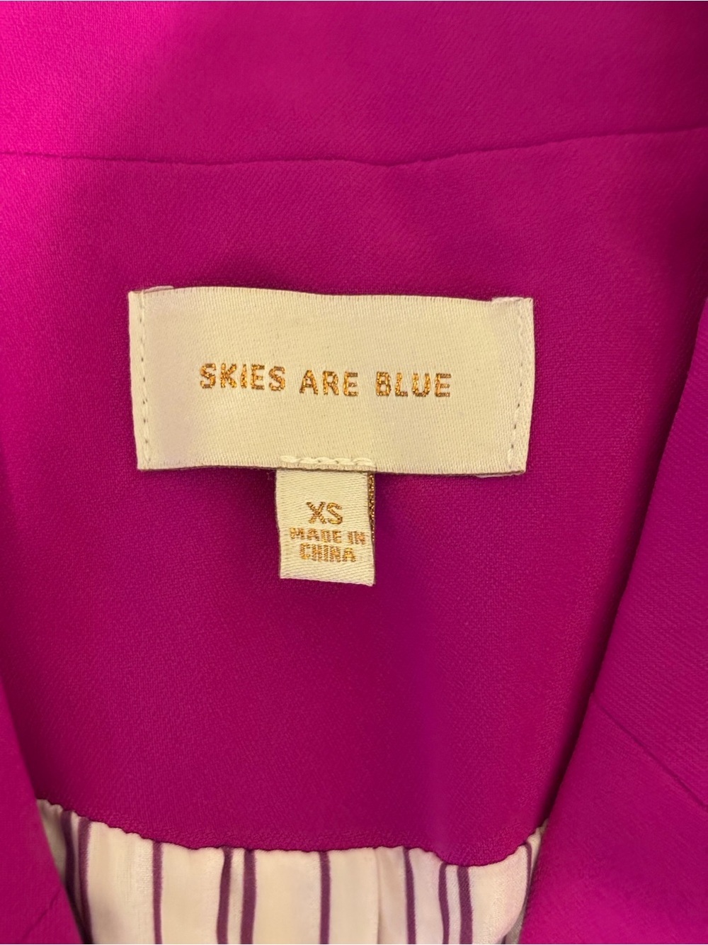 Skies Are Blue Fuchsia Open Front Blazer Jacket XS Pink Career Office - Picture 2 of 8